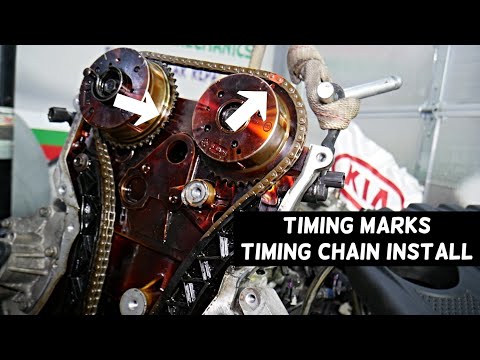 Видео: Метки газораспределения KIA OPTIMA, установка цепи газораспределения