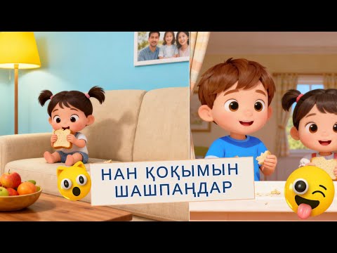 Видео: Нан қоқымын шашпаңдар | Балаларға арналған тәрбиелік ән