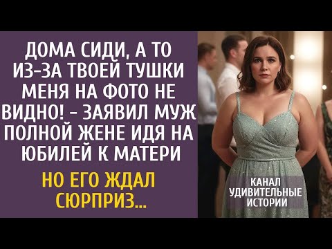 Видео: Дома сиди, а то из за твоей тушки меня на фото не видно!   заявил муж полной жене идя на юбилей…