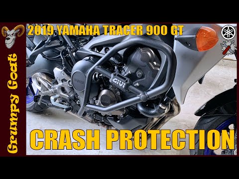 Видео: Защита от столкновений — защита двигателя Yamaha OEM и дуги безопасности Givi TN2139 | Yamaha Tra...