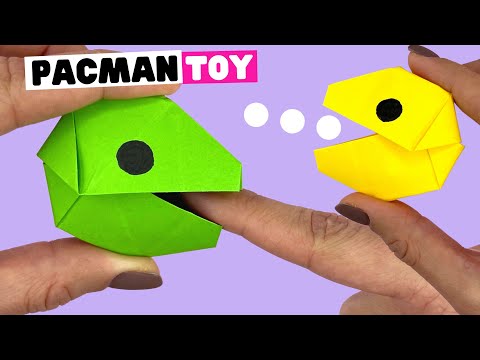 Видео: Как сделать оригами игрушку Пакман ЛЕГКО. Бумажный Пакман шаг за шагом.