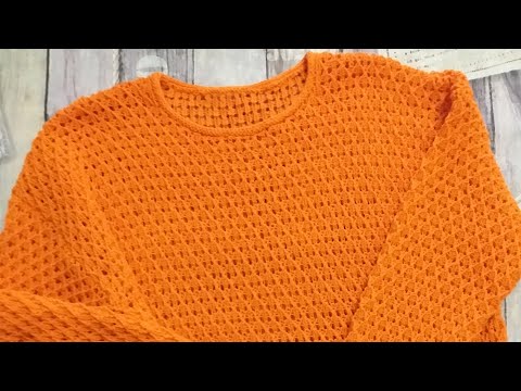 Видео: Джемпер "апельсин". Часть 2. Вяжем узор.