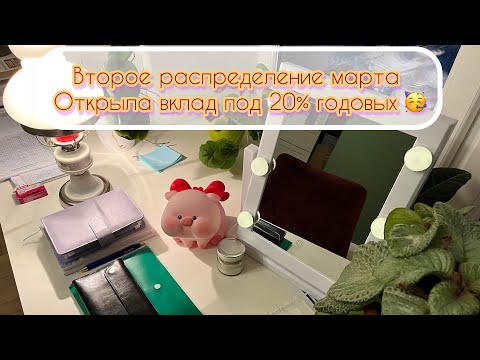 Видео: 15.03.2024. Распределение денег по конверта. Открыла вклад под 20% годовых. Едим булочки с котом 🥰