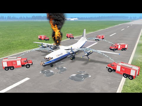 Видео: ПОЖАРНАЯ ТРЕВОГА! САМОЛЕТ ПОТЕРПЕЛ КРУШЕНИЕ В АЭРОПОРТУ | BeamNG.drive