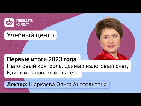 Видео: Налоговый контроль, Единый налоговый счет, Единый налоговый платеж: подведем первые итоги 2023 года