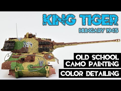 Видео: Мастер-класс по покраске и детализации камуфляжа King Tiger старой школы, Meng TS-031, масштаб 1/35