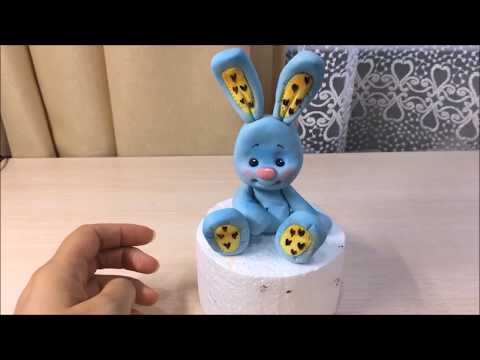 Видео: Зайчик из мастики  мастичный заяц How to make fondant bunny