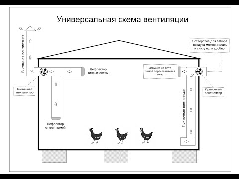 Видео: Универсальный вариант вентиляции для птичника.