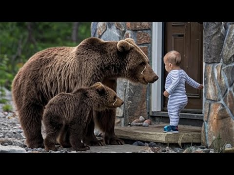 Видео: Медведица С Медвежатами Умоляет Этого Малыша Впустить Её В Дом. Это Доведёт Вас До Слёз