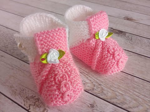 Видео: Детские пинетки вязаные спицами, без шва, несложные /knitting baby booties