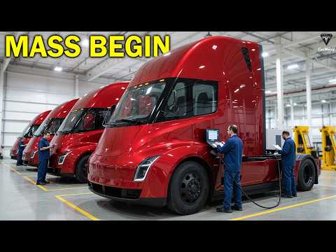Видео: Илон Маск представил Tesla Semi Gen 2! Массовое производство с новым аккумулятором, стеклом и FSD!