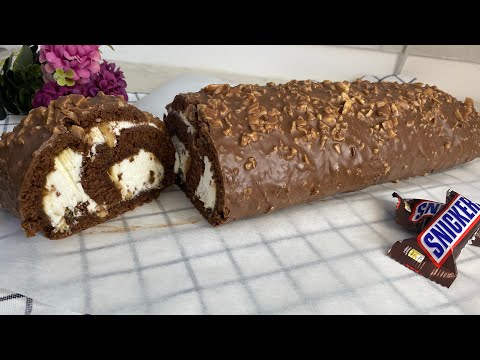 Видео: Бисквитный рулет Сникерс|просто тает во рту|қазақша рецепт