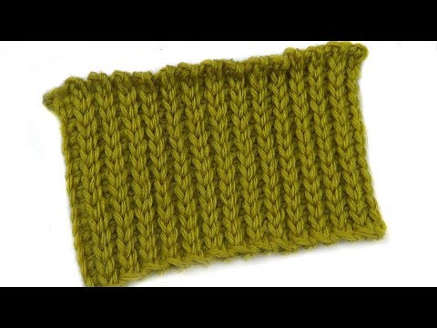 Видео: Имитация резинки, связанной на спицах