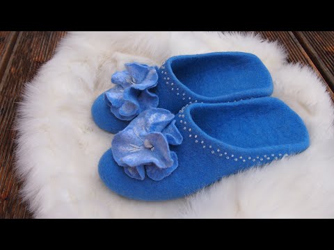 Видео: Мастер-класс по валянию тапочек с открытой пяткой