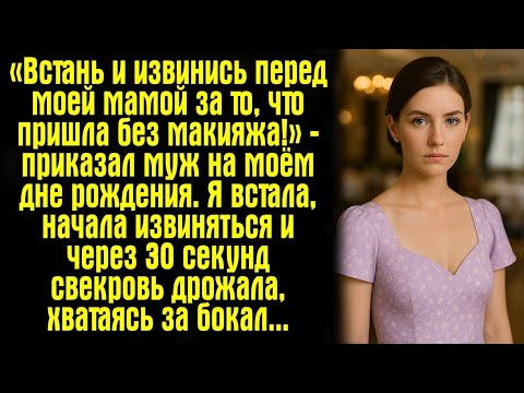 Видео: «Встань и извинись перед моей мамой за то, что пришла без макияжа!» — приказал муж на моём дне...