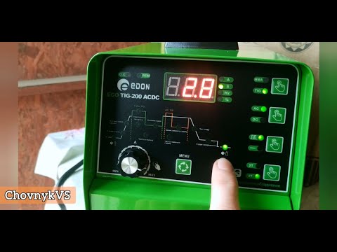 Видео: Обзор настроек и тест апарата Аргоновая сварка Edon Eco TIG-200 AC/DC №2