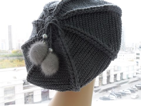 Видео: Классический берет крючком часть1 ( knitted beret) (Шапка#7)