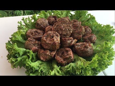 Видео: шашлык из говядины-имитация мраморного мяса-эстетически правильная.