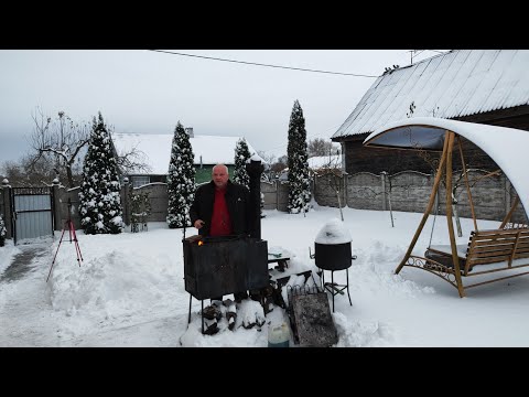 Видео: Зимушка пришла, свежина в казане.