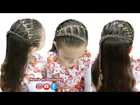 Видео: Быстрая и легкая прическа для девочек / Прическа с тесьмой и резинками