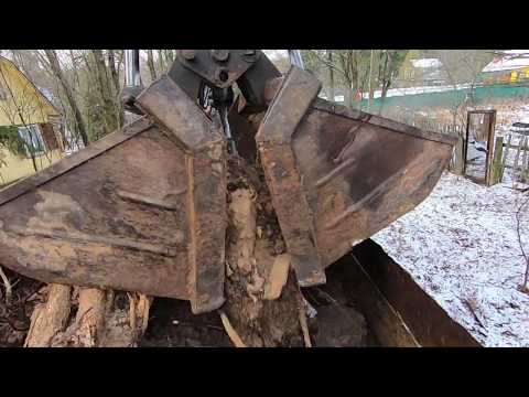 Видео: зил 131 грейфер в работе, неподдающийся корень