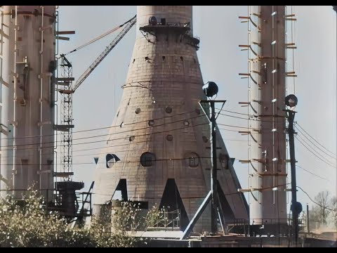 Видео: Строительство телевизионной башни в Останкино, 1969 в цвете