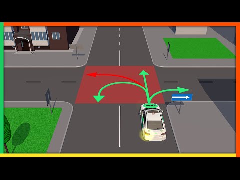 Видео: Разворот на перекрестке с односторонним движением. Курс ПДД РФ 2021