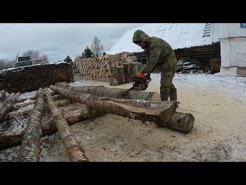 Видео: Заготовка дров в деревне.Раскряжевали лесовоз дров.Жизнь в деревне.