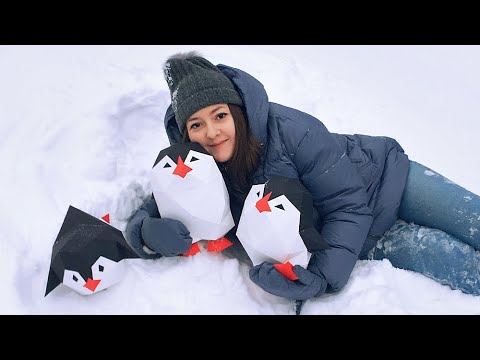 Видео: Пингвины из бумаги (DIY) Methakura Papercraft