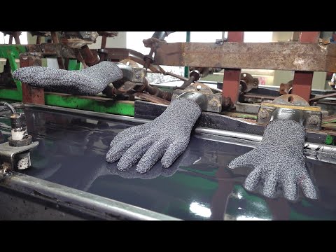 Видео: Фабрика массового производства рабочих перчаток с покрытием. Процесс производства рабочих перчаток