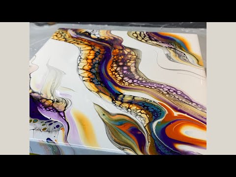 Видео: # 155 Тестирование нового варатана на Swipe & Bloom |  Акриловая картина заливки |  Жидкая Живопись