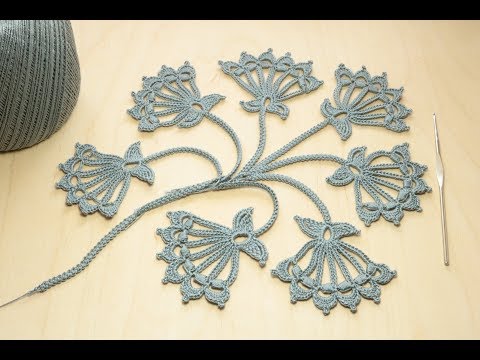 Видео: Вязание крючком мотив БУТОН ЦВЕТКА ирландское кружево  Crochet Flower Bud