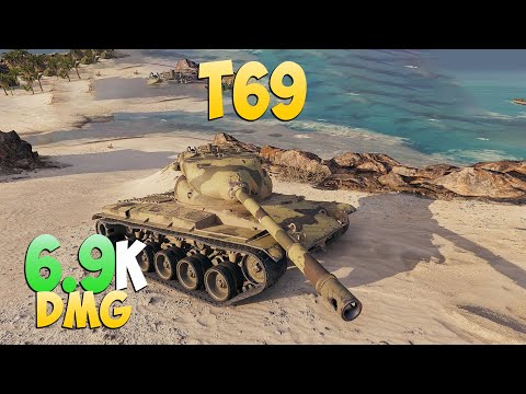 Видео: T69 - 7 Фрагов 6.9K Урона - Счастливчик! - Мир Танков