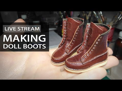 Видео: Making Doll Shoes Stream | Прямой Эфир: Делаю Обувь для Куклы