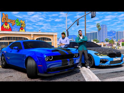 Видео: ОТЕЦ И СЫН В GTA 5 - КУПИЛ НА СТАРОСТИ ЛЕТ DODGE CHALLENGER HELLCAT! ГОНКА ПРОТИВ BMW M5 F90! 🌊ВОТЕР
