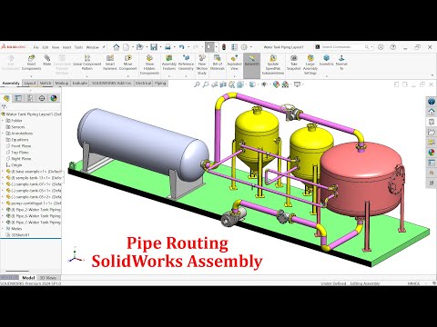 Видео: SolidWorks Pipe Routing — Сборка резервуара для воды и трубопровода