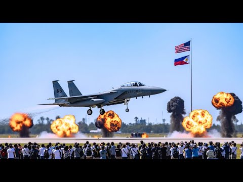 Видео: Филиппины удивлены масштабным прибытием американских истребителей F-15 на авиабазу Кларк.