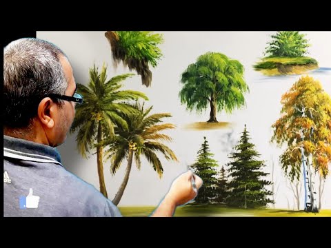 Видео: 3 лучшие идеи рисования деревьев кистью с пояснениями для начинающих