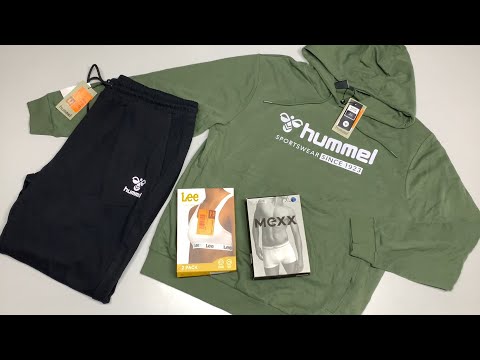 Видео: Лот 3308 Спорт бренд. Hummel, Umbro, Q/S, Lee, Mexx. Вага лоту 10,75кг. Ціна 22,9€/кг