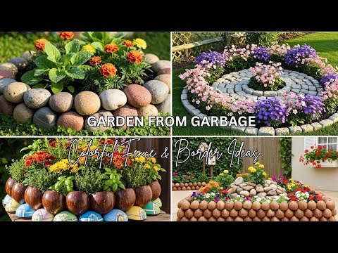 Видео: От хлама до потрясающих вещей 🌸 | Креативные садовые бордюры и декор из переработанных материалов...