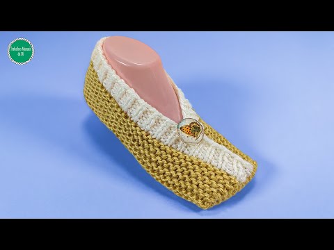 Видео: пошаговое вязание тапочек
