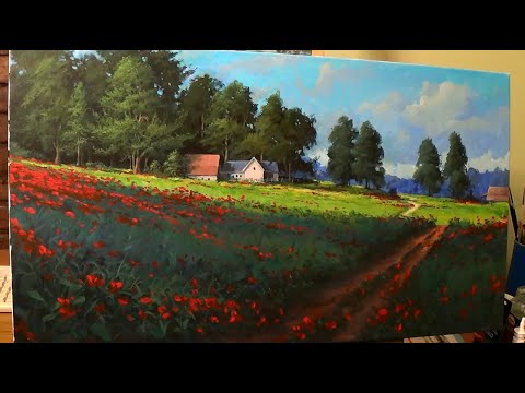 Видео: #48 СОЛНЕЧНЫЙ ПЕЙЗАЖ акрилом | How to Paint Summer Landscape. Acrylic lanscape painting