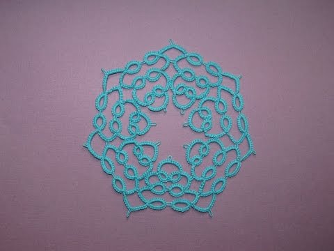 Видео: Фриволите иглой.  Салфетка 1.( Советы для начинающих)