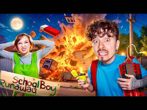 Видео: ВЗОРВАЛ ДОМ ЗЛЫХ РОДИТЕЛЕЙ В SCHOOLBOY RUNAWAY В МАЙНКРАФТ!