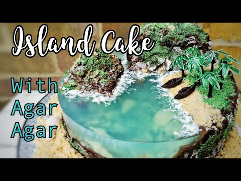 Видео: NO GELATIN Agar Agar Island Cake | Ocean Cake | Торт Остров | Halal Cake | Modelling Chocolate