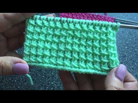 Видео: Простые узоры спицами. Узор «Бамбук». Очень простой и очень красивый