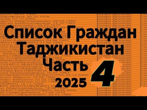 Видео: || Список Граждан Таджикистан || Часть Четвёртый || Варзоб