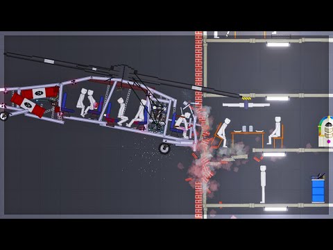 Видео: ВЕРТОЛЁТ ВЛЕТЕЛ В НЕБОСКРЁБ! PEOPLE PLAYGROUND