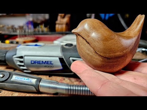 Видео: Резьба по дереву – это уютная птичка с дремелем и жерновами Kutzall