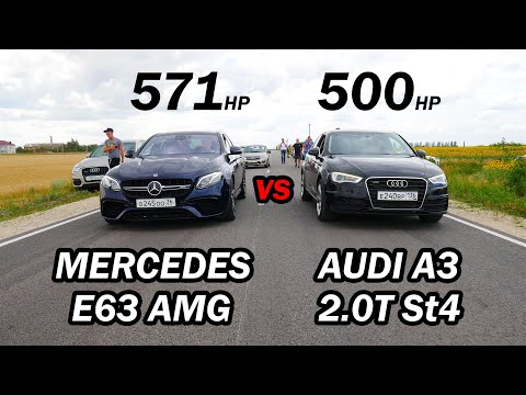 Видео: Mercedes E63 AMG vs AUDI A3 2.0T 500 л.с. INFINITI G37S vs ГАЗ 24 V8 1UZ-FE vs BMW X3 40D, ГОНКИ.